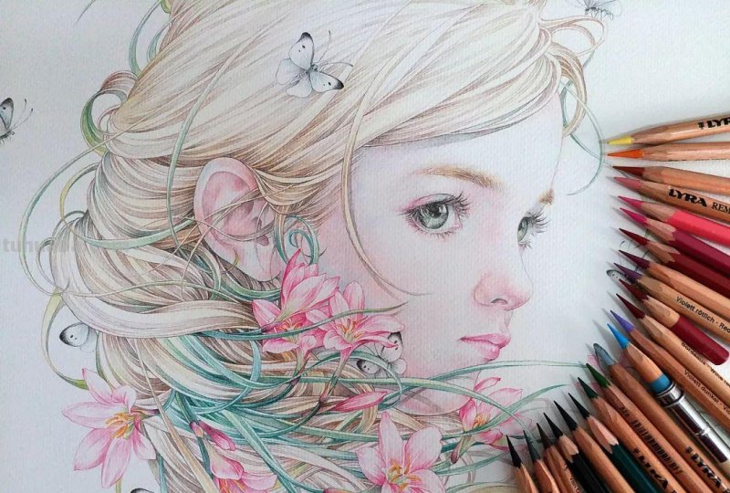 精细到极致的彩铅插画，每一幅都自带仙气，谁不喜欢呀！