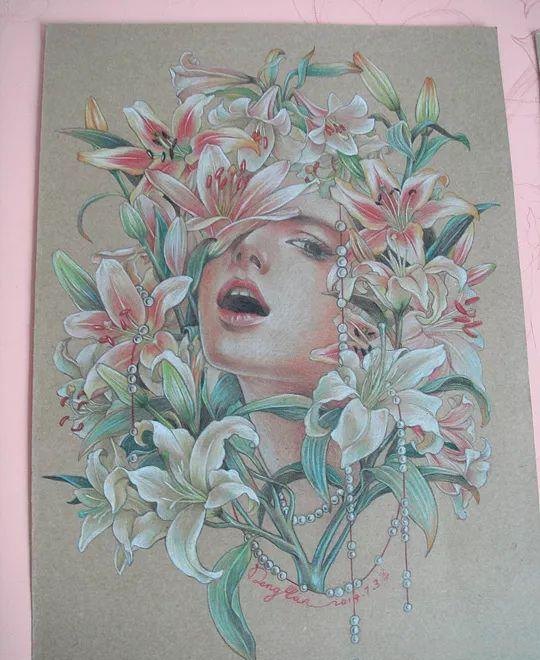 精细到极致的彩铅插画，每一幅都自带仙气，谁不喜欢呀！