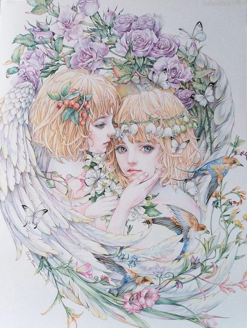 精细到极致的彩铅插画，每一幅都自带仙气，谁不喜欢呀！