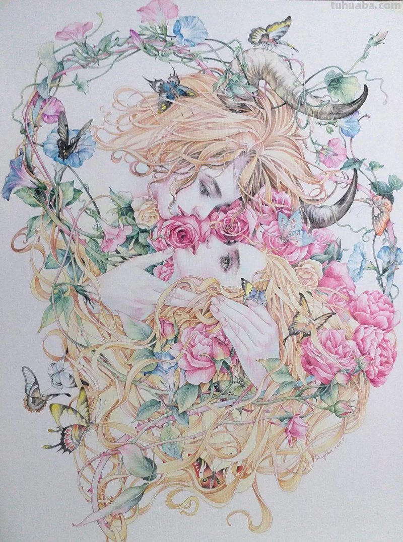 精细到极致的彩铅插画，每一幅都自带仙气，谁不喜欢呀！