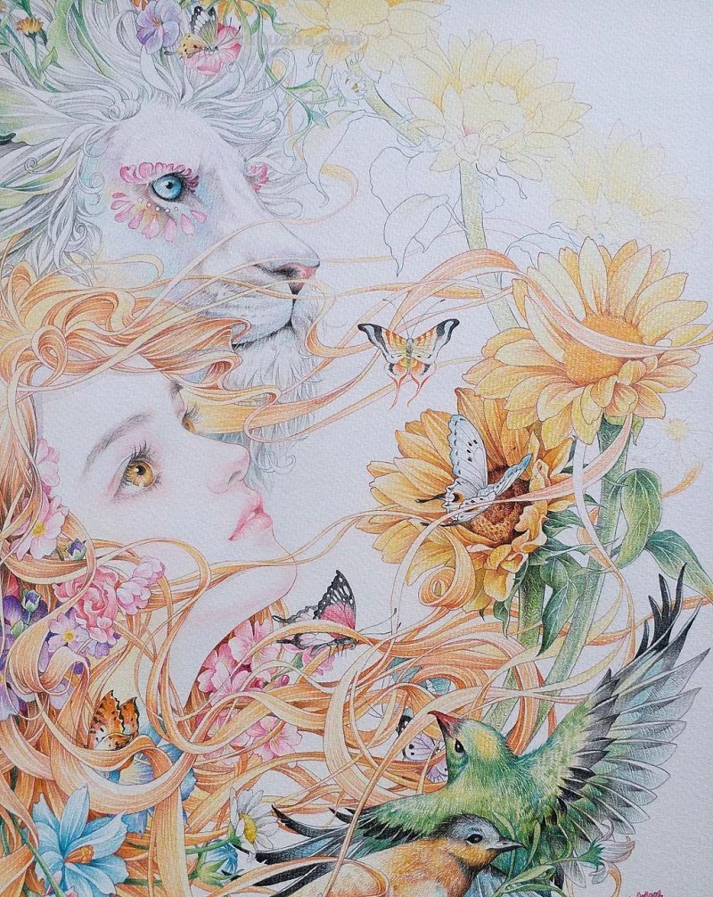 精细到极致的彩铅插画，每一幅都自带仙气，谁不喜欢呀！