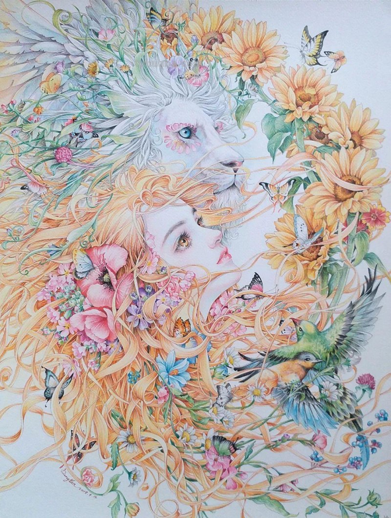 精细到极致的彩铅插画，每一幅都自带仙气，谁不喜欢呀！