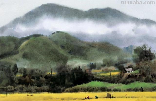 这才是大师之作，滋润清透的水彩风景画，超棒