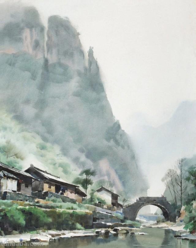 这才是大师之作，滋润清透的水彩风景画，超棒