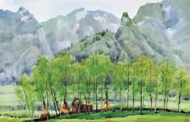 这才是大师之作，滋润清透的水彩风景画，超棒