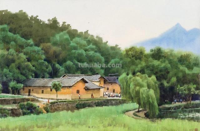 这才是大师之作，滋润清透的水彩风景画，超棒