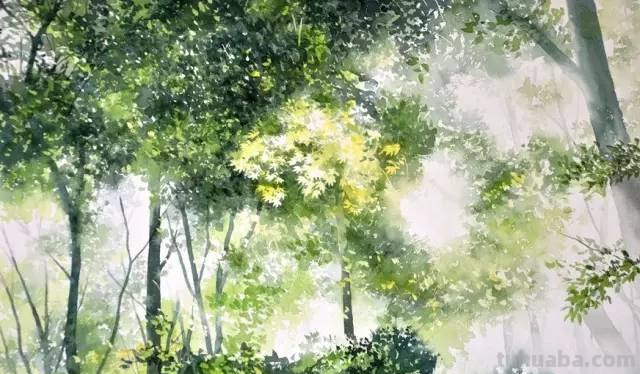 他画的水彩风景比照片美100倍，越看越想看