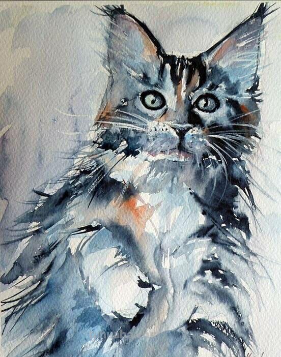 各种可爱的小动物水彩画作品