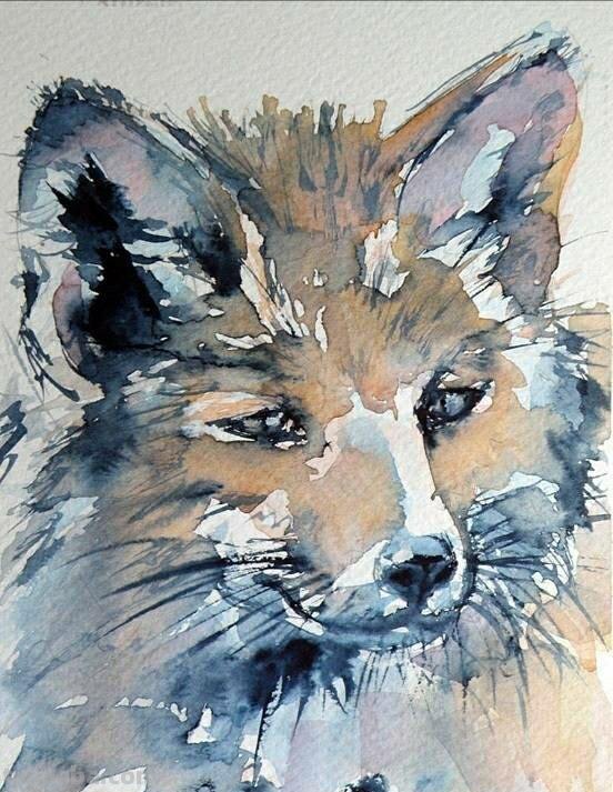 各种可爱的小动物水彩画作品