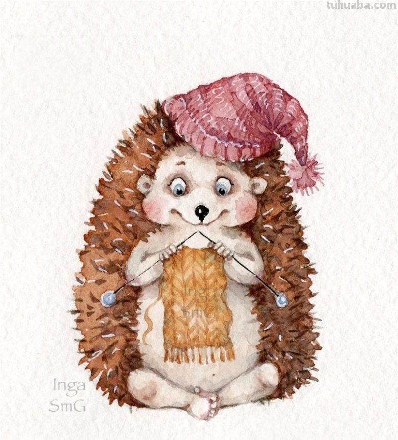 Inga Izmailova的可爱动物水彩插画作品欣赏