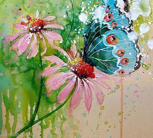 Tilen Ti 漂亮的水彩动物插画