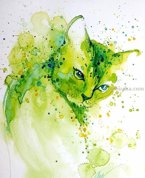 Tilen Ti 漂亮的水彩动物插画