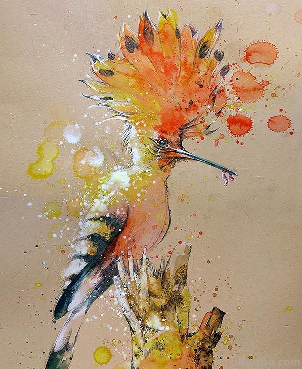 Tilen Ti 漂亮的水彩动物插画