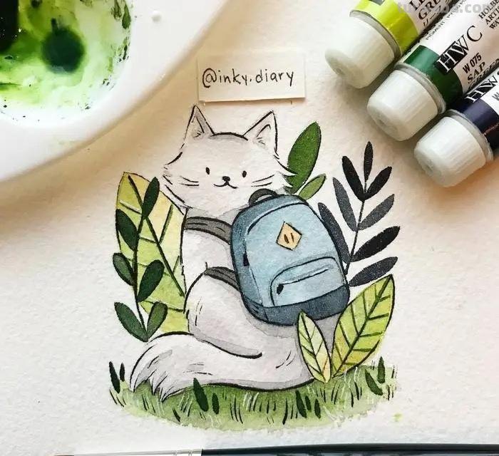 嘿！要来看一组可爱清新的小动物水彩插画吗？