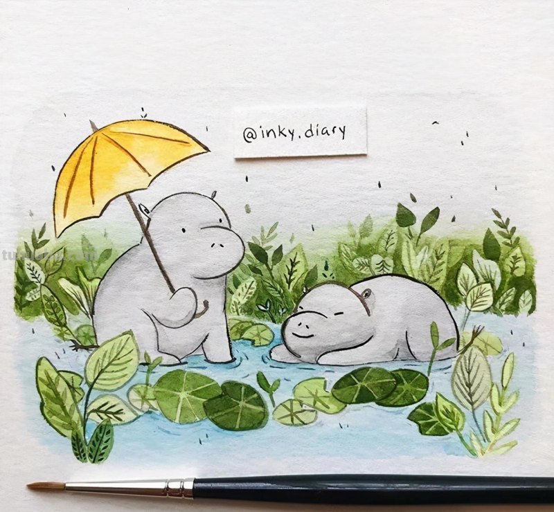嘿！要来看一组可爱清新的小动物水彩插画吗？