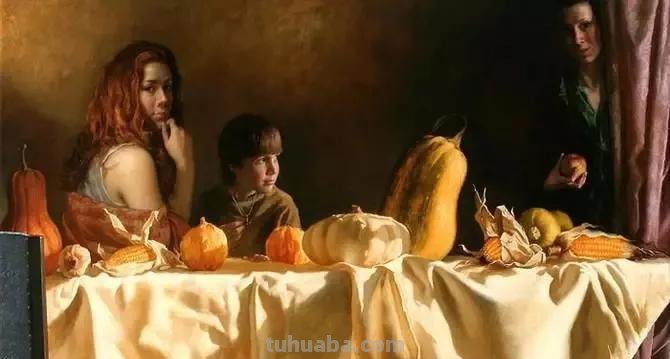 果然是油画大师,卡巴诺夫画的人物油画,色彩艳丽饱满而生动可爱 果然是油画大师,卡巴诺夫画的人物油画,色彩艳丽饱满而生动可爱