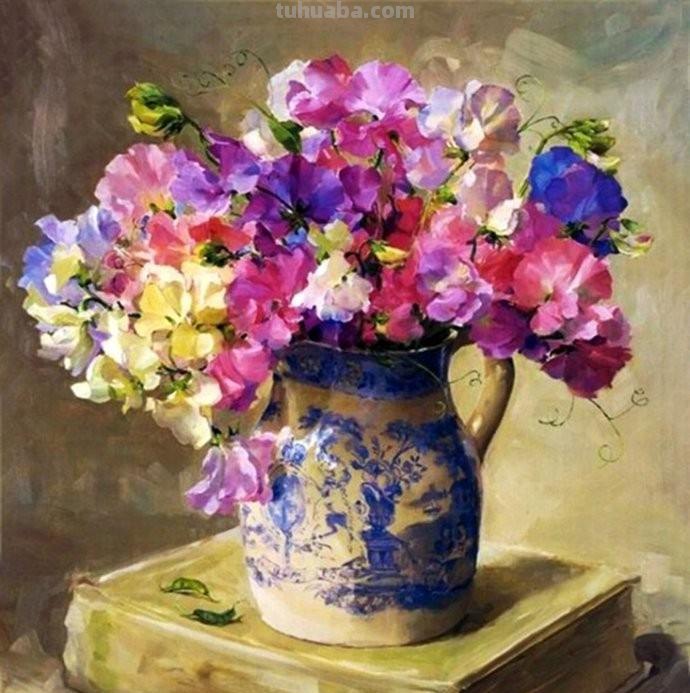 尽显油画魅力的一组静物花卉油画