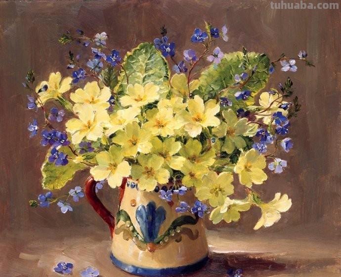 尽显油画魅力的一组静物花卉油画