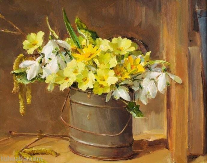 尽显油画魅力的一组静物花卉油画