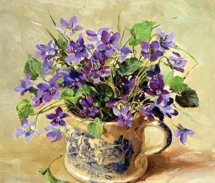 尽显油画魅力的一组静物花卉油画