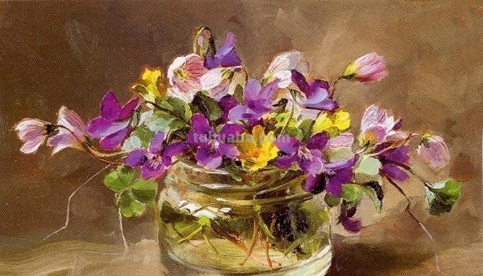 尽显油画魅力的一组静物花卉油画