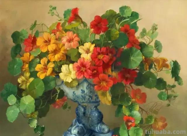 比利时艺术家Julien Stappers华丽花卉静物油画