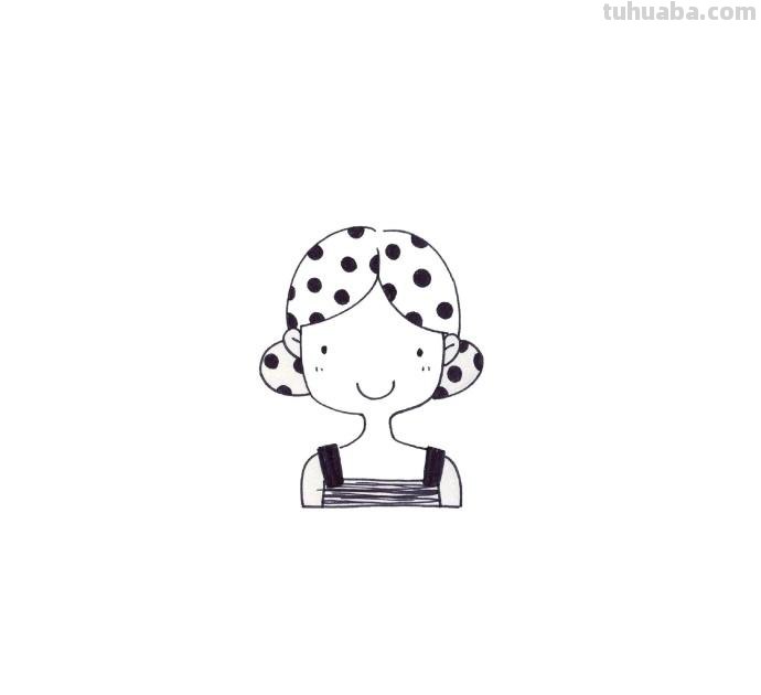 一组漂亮小姐姐头像简笔画~大家都来试试吧~