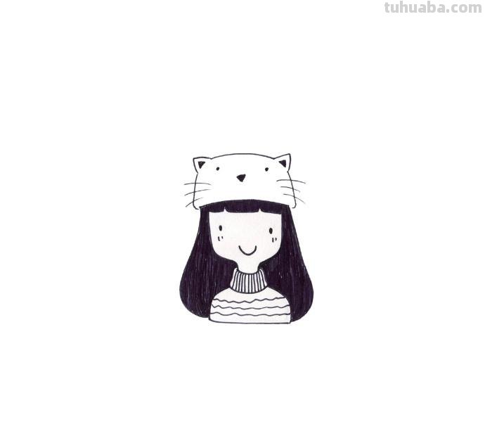 一组漂亮小姐姐头像简笔画~大家都来试试吧~