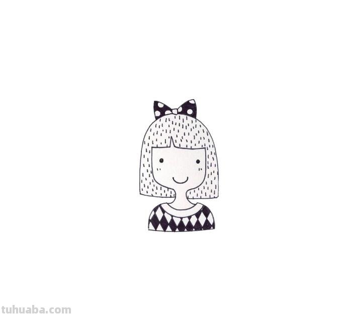 一组漂亮小姐姐头像简笔画~大家都来试试吧~