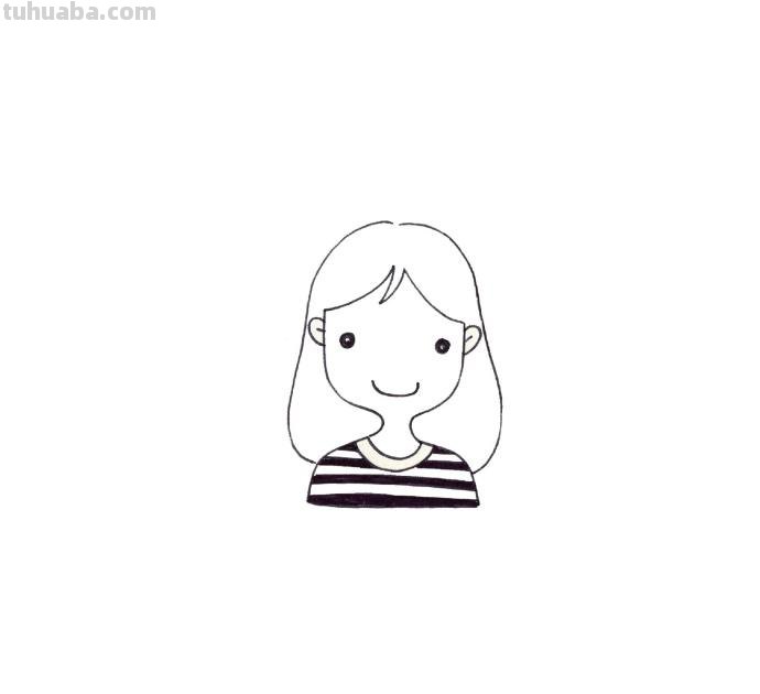 一组漂亮小姐姐头像简笔画~大家都来试试吧~