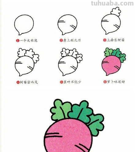 9种蔬菜简笔画小教程，简单又好画