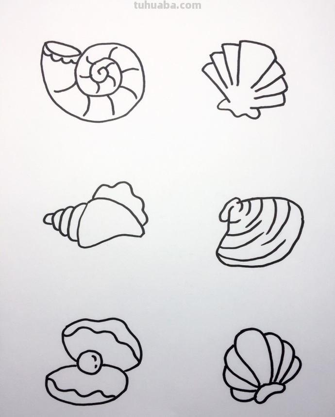 海底世界大海小鱼珊瑚简笔画大全~