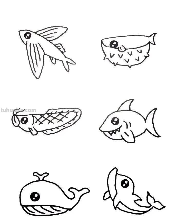 这是我见过画海洋生物简笔画，最全的资料了，教孩子必备，收藏！