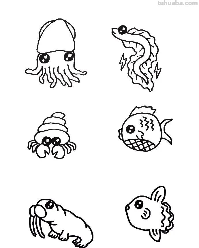 这是我见过画海洋生物简笔画，最全的资料了，教孩子必备，收藏！