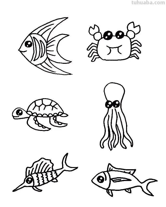 这是我见过画海洋生物简笔画，最全的资料了，教孩子必备，收藏！