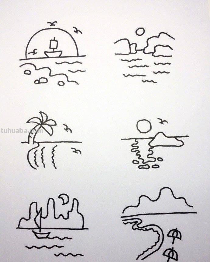 各种海洋动物的72种简笔画法，超级实用的素材！（建议收藏）