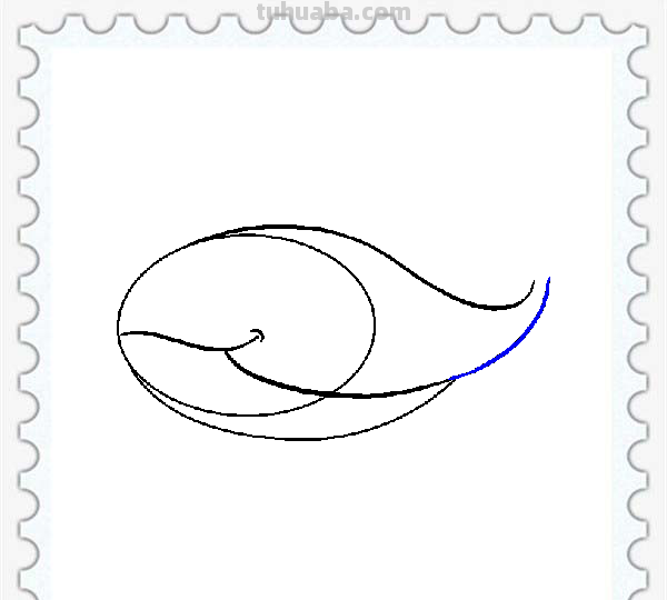 儿童简笔画精选「海洋动物」-鲸鱼（Whale）的绘画步骤