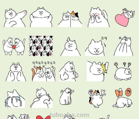 软萌可爱的100种猫咪简笔画，超级实用的素材！（建议收藏）