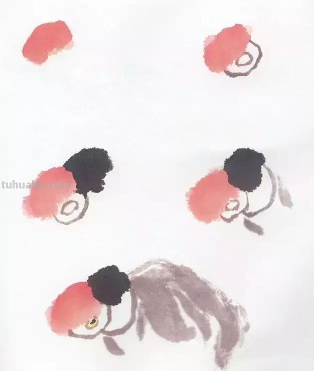 图文教程：国画鱼的写意画法，国画初学者鱼的各种画法步骤详解