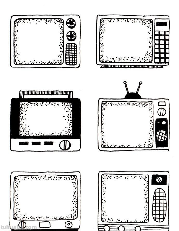 「简笔画」家电简笔画素材（作者：桃涩桃涩）