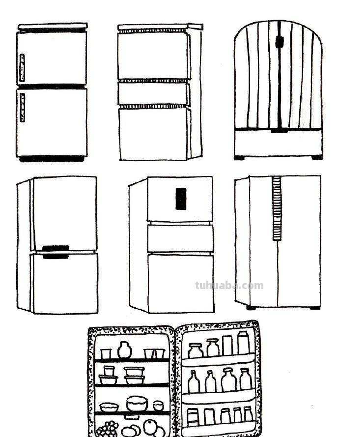 「简笔画」家电简笔画素材（作者：桃涩桃涩）