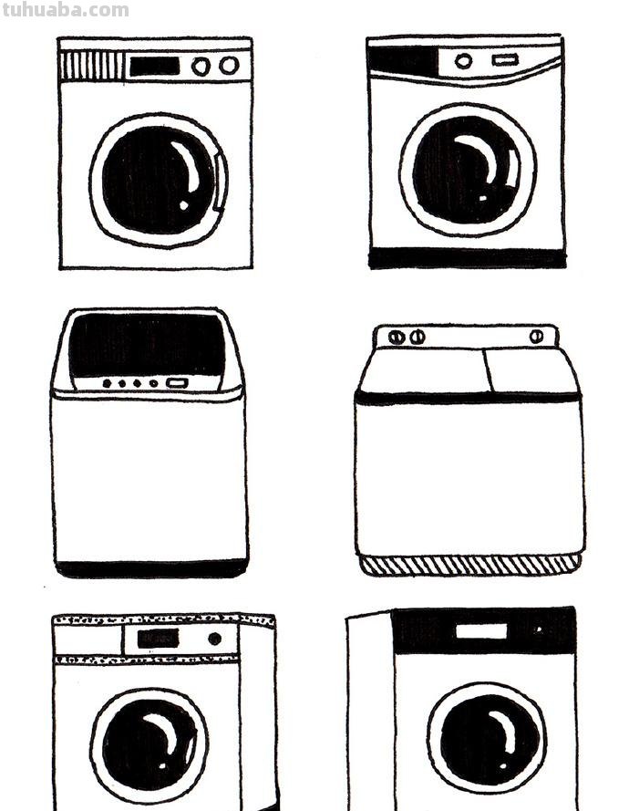 「简笔画」家电简笔画素材（作者：桃涩桃涩）