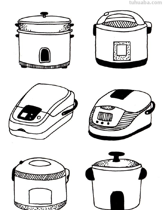 「简笔画」家电简笔画素材（作者：桃涩桃涩）