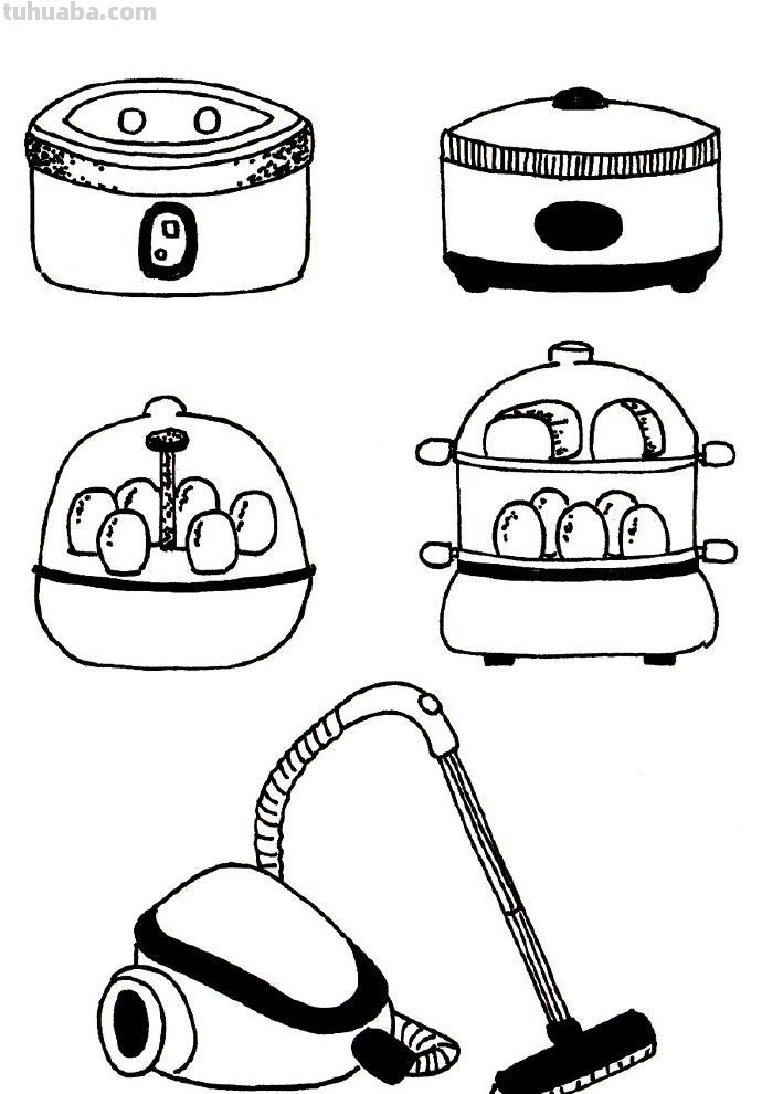 「简笔画」家电简笔画素材（作者：桃涩桃涩）