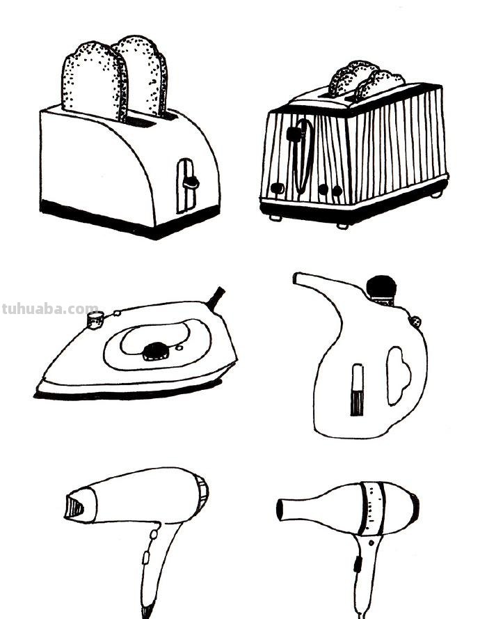「简笔画」家电简笔画素材（作者：桃涩桃涩）