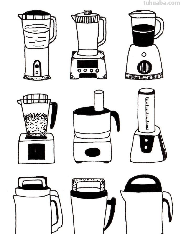 「简笔画」家电简笔画素材（作者：桃涩桃涩）