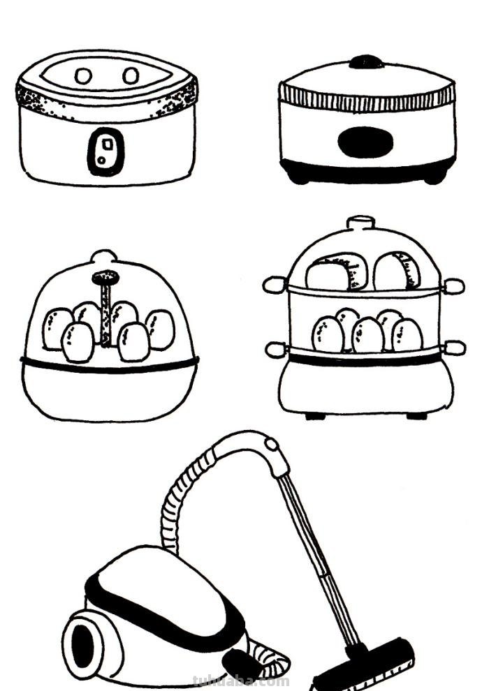 家电简笔画素材，手帐必备！