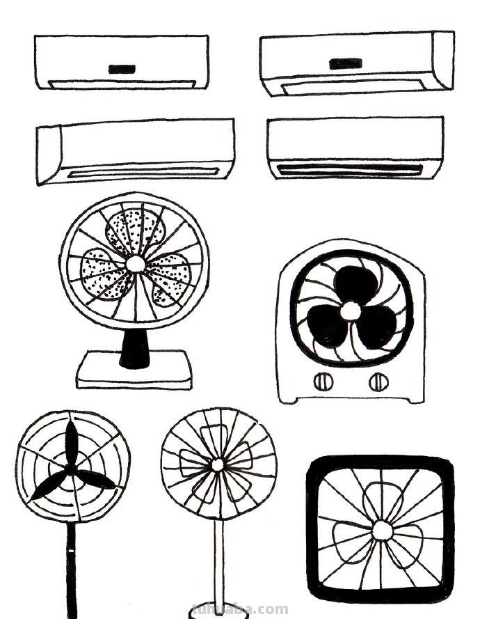 家电简笔画素材，手帐必备！