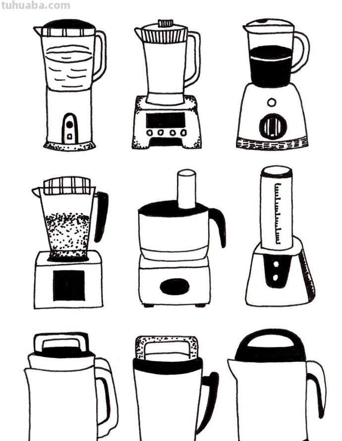 家电简笔画素材，手帐必备！