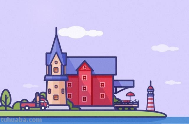 简笔画│现代化的建筑简笔画，梦幻到美呆了